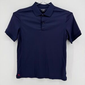 UNTUCKit Polo Mens Medium Navy Solid Cotton Damaschino Short Sleeve 35510